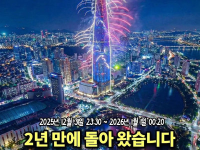 Sau 2 năm tết dương đều có quốc t,ang,  năm nay sẽ lại bắn pháo hoa tại Tháp Lotte World vào đêm nay