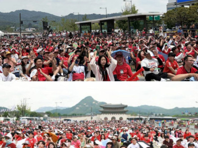 아쉽다 ㅡ tiếc quá Hình ảnh người hâm mộ cổ vũ World Cup ở Quảng trường Gwanghwamun...   #World #Cup2026